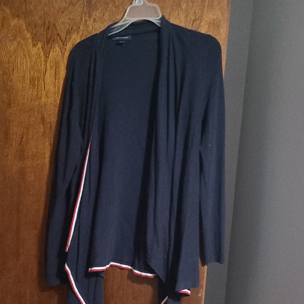 Tommy Hilfiger Navy Cardigan with Red and White Accents